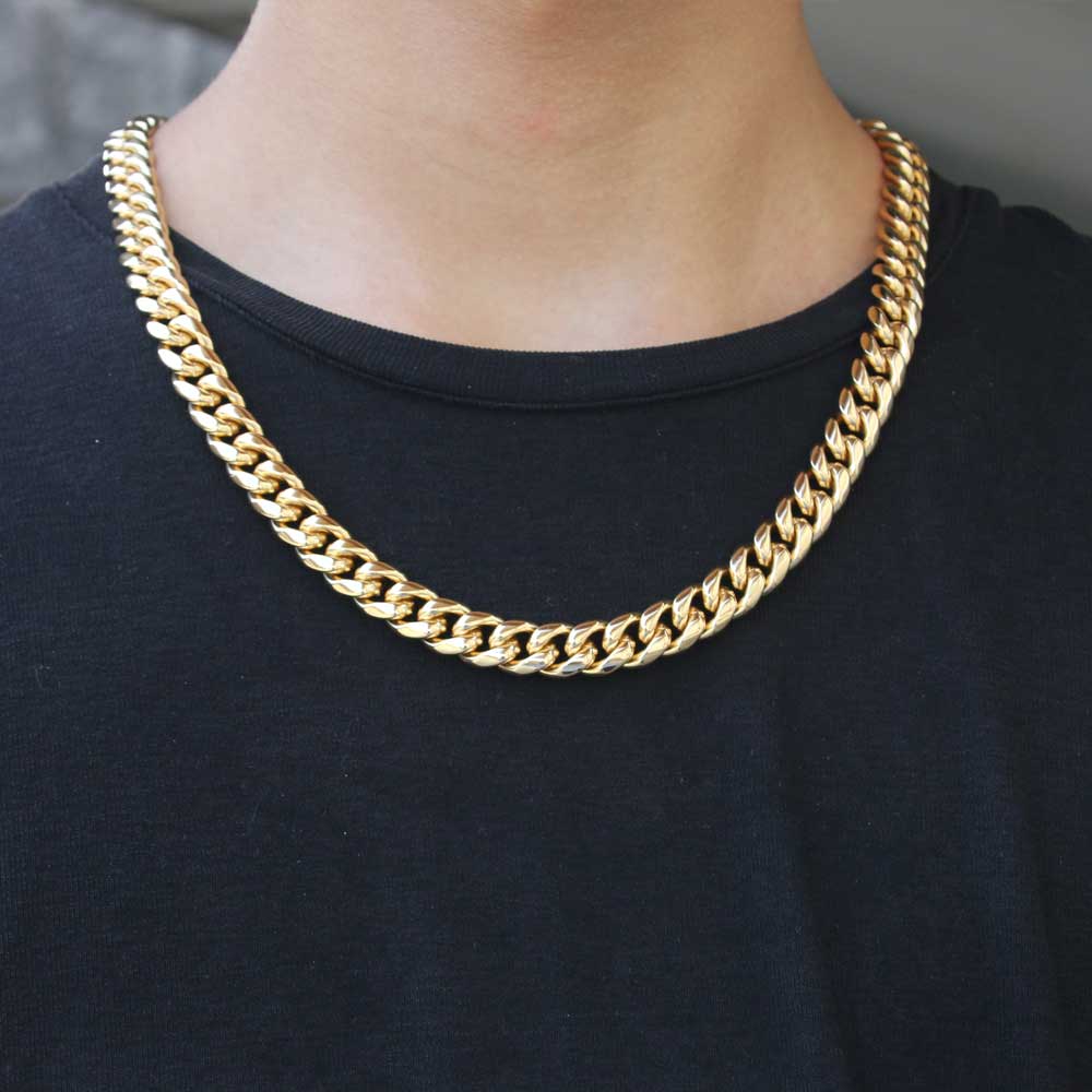 Miami Cuban Link Chain Necklace in Yellow Gold
