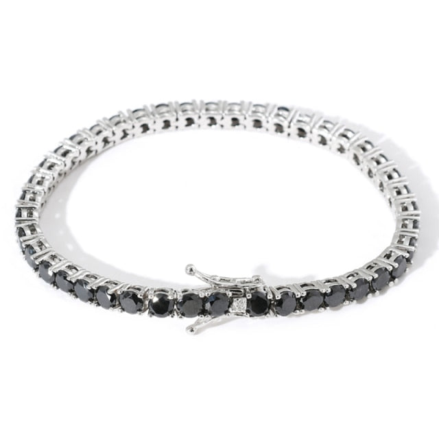 4MM - SINGLE ROW ONYX TENNIS BRACELET BLACK STONES